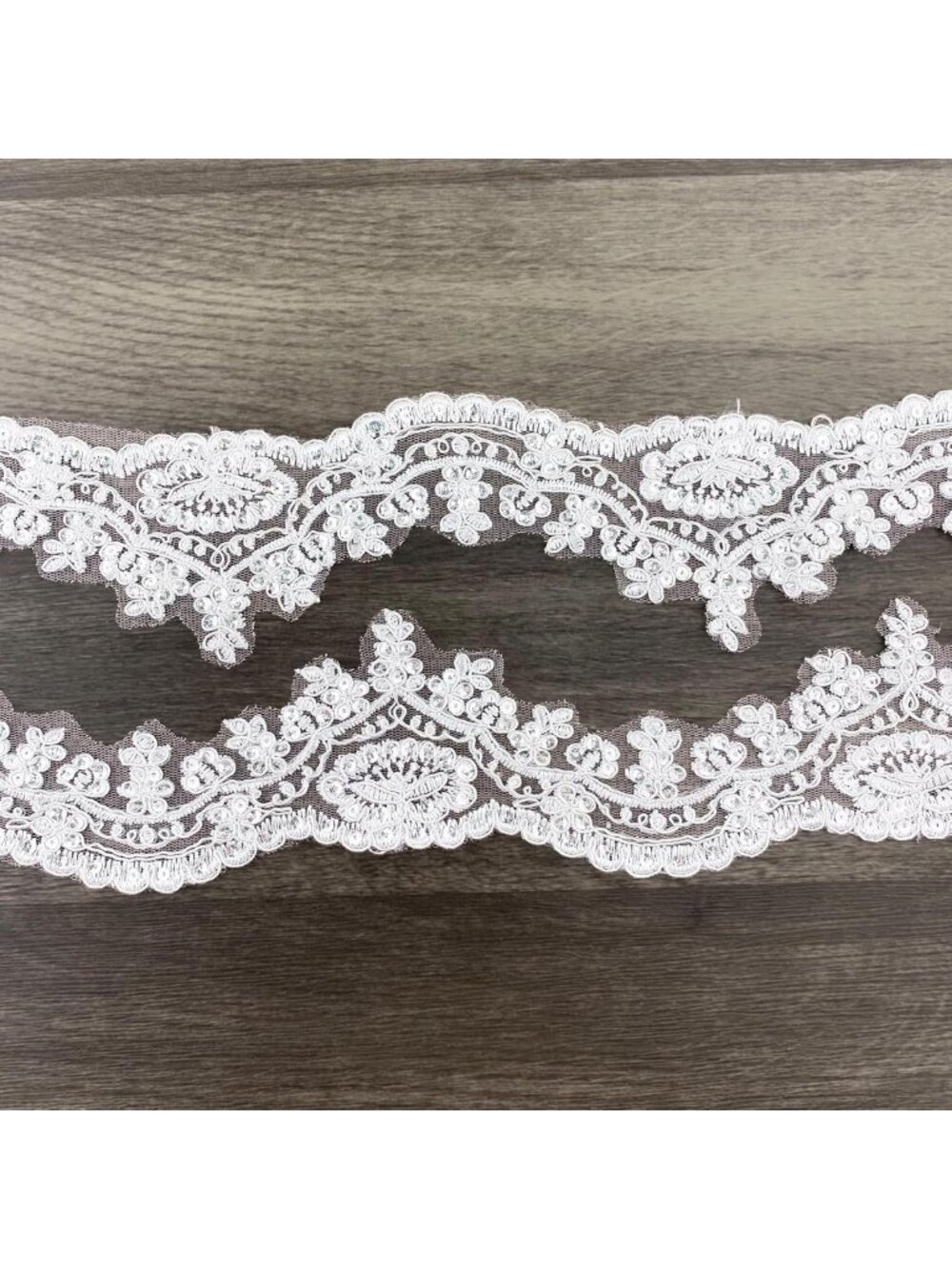 10 Yards Vintage Floral Sequin Lace Trim 2.8" Wide for Wedding & DIY Crafts